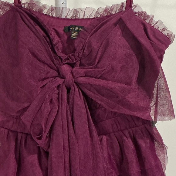 City Studio Strapless Plum Dress - Picture 6 of 8